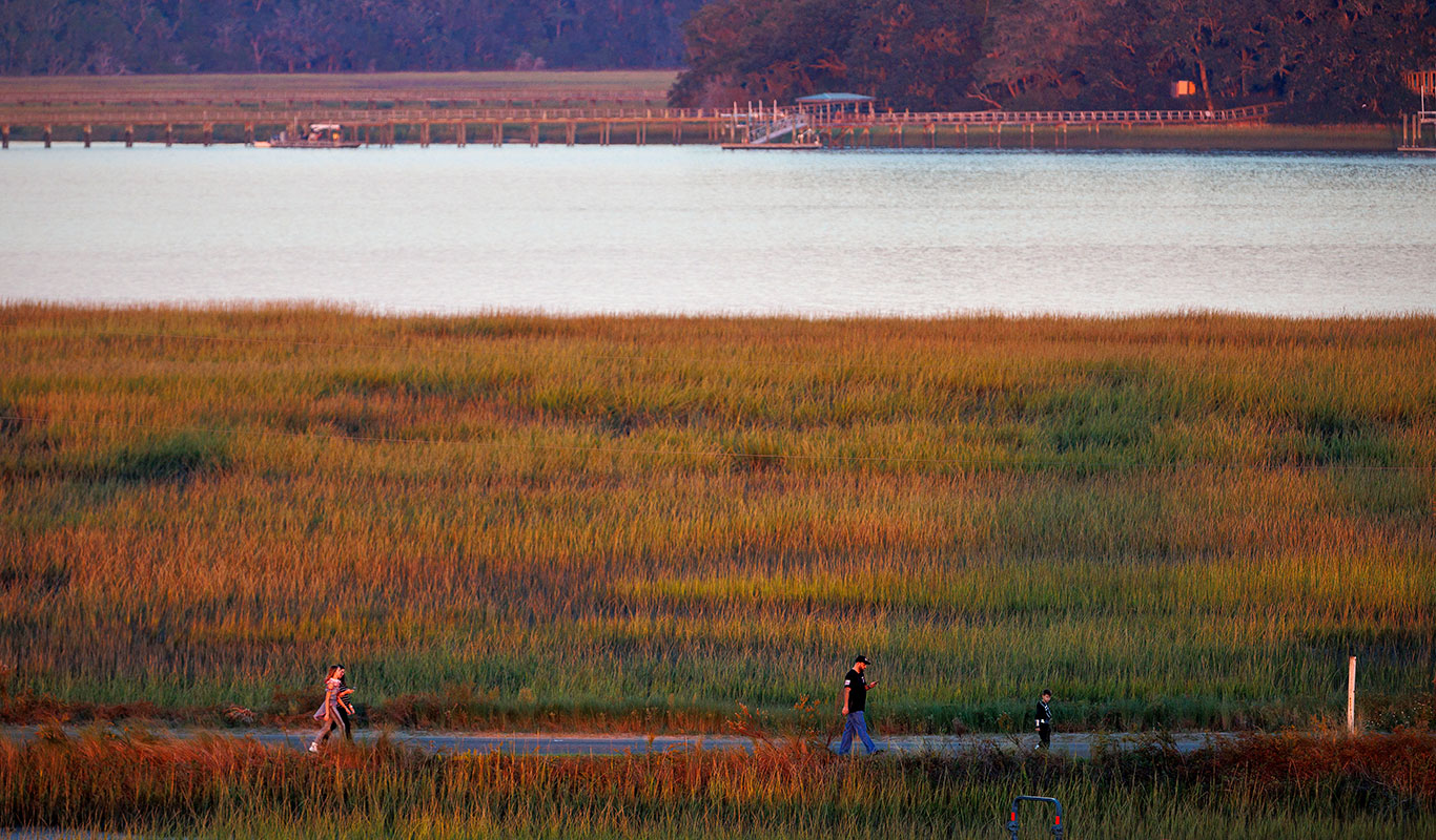 The marsh, as seen from Port Royal's observation tower.