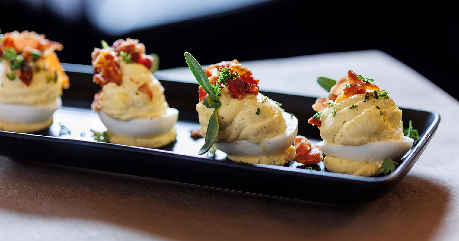 Sublime deviled eggs are made with gold-standard Duke’s mayo.