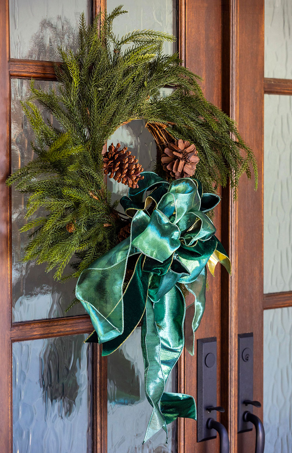 Enchanting Indoor Outdoor Faux Evergreen Holiday Wreath