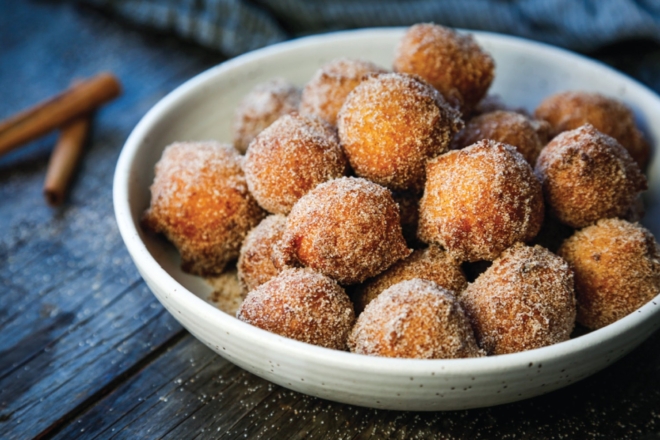 Sweet potato donut holes with sugary exterior